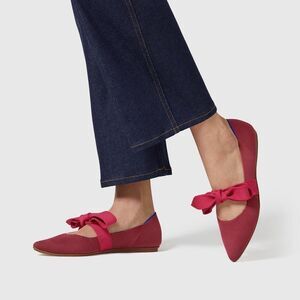Rothy's Women's Pointed Bow Flats in Deep Pink